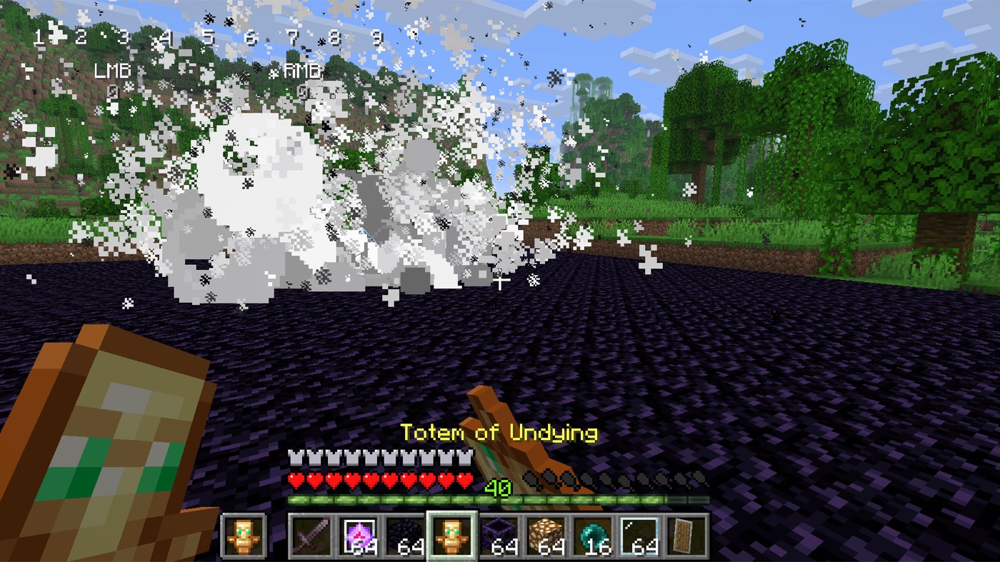 An end crystal exploding in a crystal arena